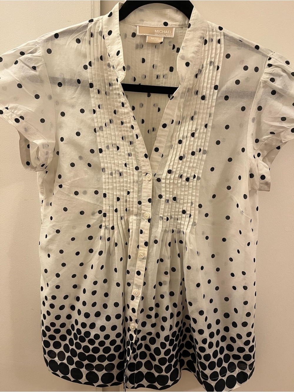 MICHAEL Michael Kors Ombré White and Black Polka Dot Gradient - Size M